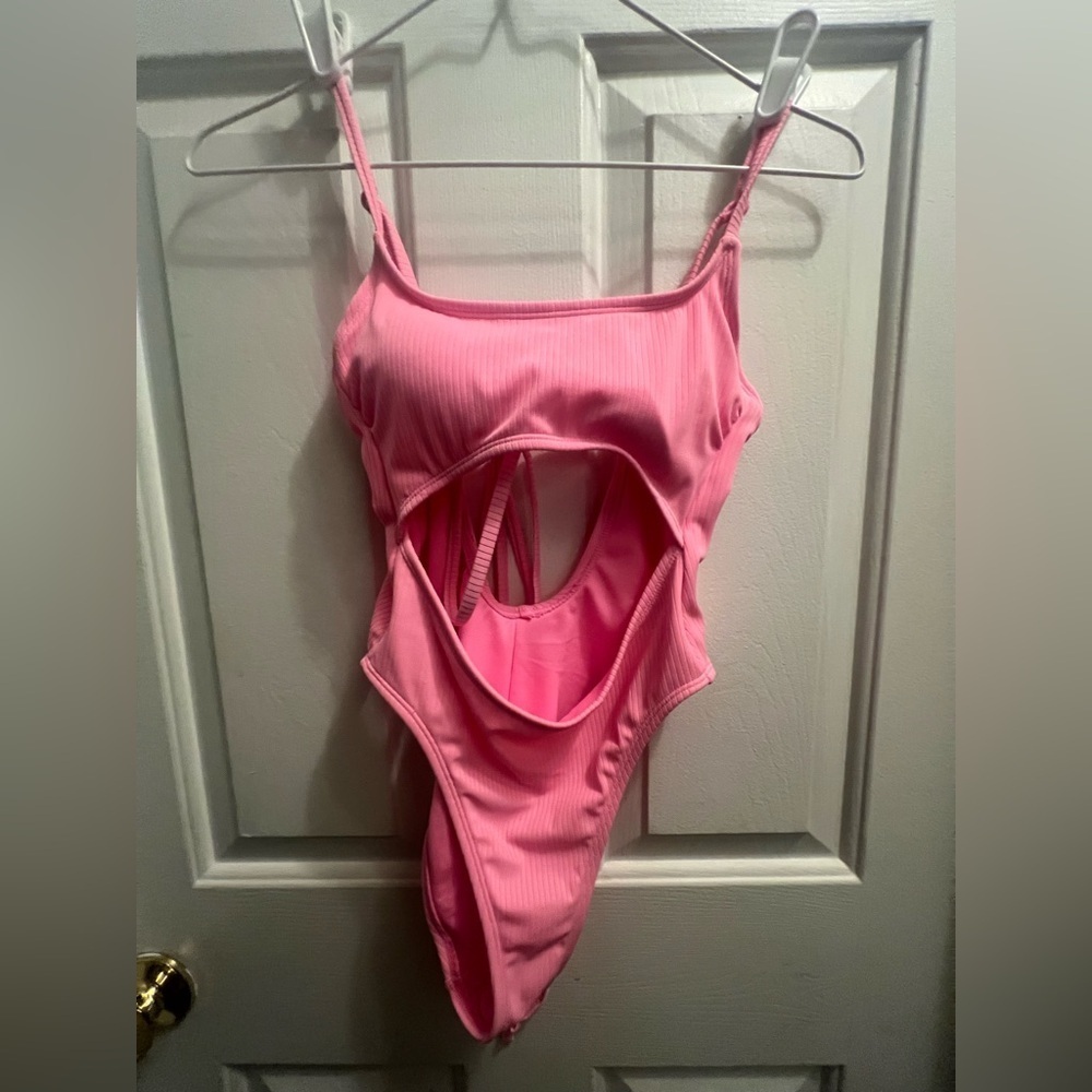 Wild Fable Pink One Piece Swimsuit with Cut-Out Design